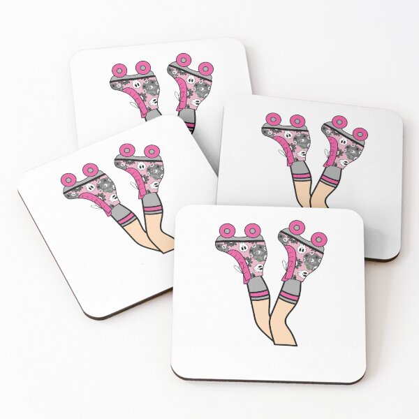 Item preview, Girl Legs with Halloween Roller Blades Featuring Skulls and Pumpkins Pink designed and sold by MrsCreative1.