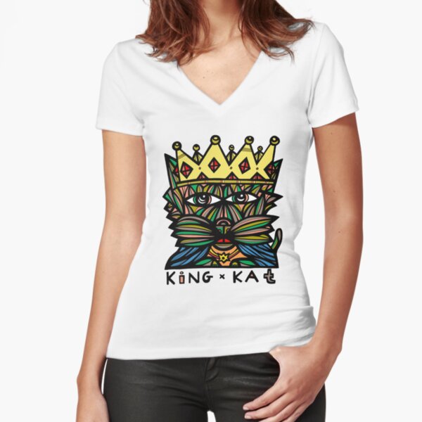 "King Kat" Fitted V-Neck T-Shirt