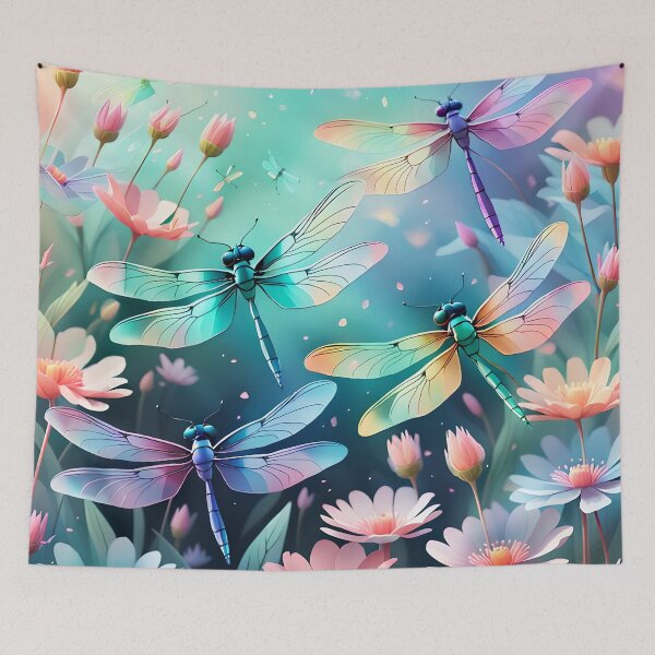 Item preview, Dragonfly Kawaii watercolour Painting designed and sold by druidwolfart.