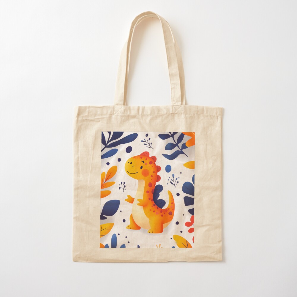 Orange Dinosaur in Blue Jungle