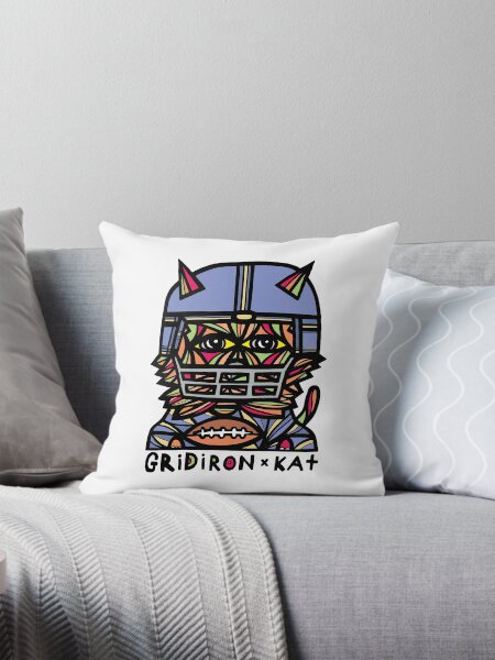 "GridIron Kat" Throw Pillow