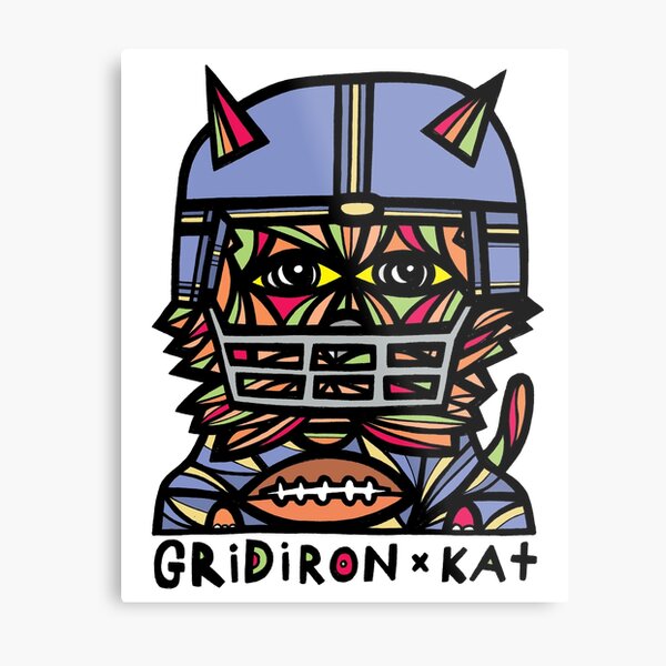 "GridIron Kat" Metal Print