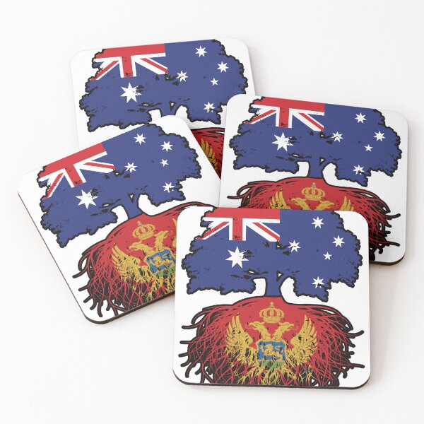 Item preview, Montenegro Montenegrin Australian Australia Tree Roots Flag designed and sold by FlagX.