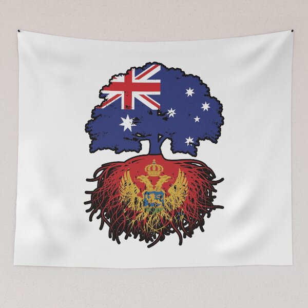 Item preview, Montenegro Montenegrin Australian Australia Tree Roots Flag designed and sold by FlagX.