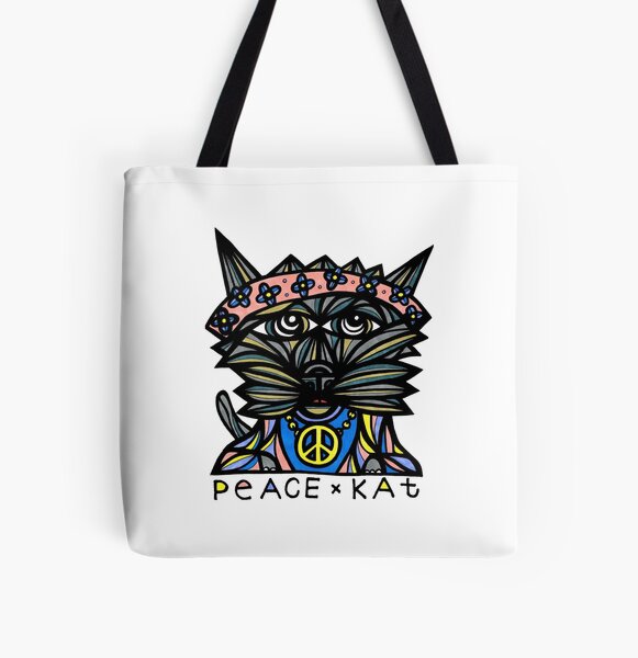 "Peace Kat" All Over Print Tote Bag