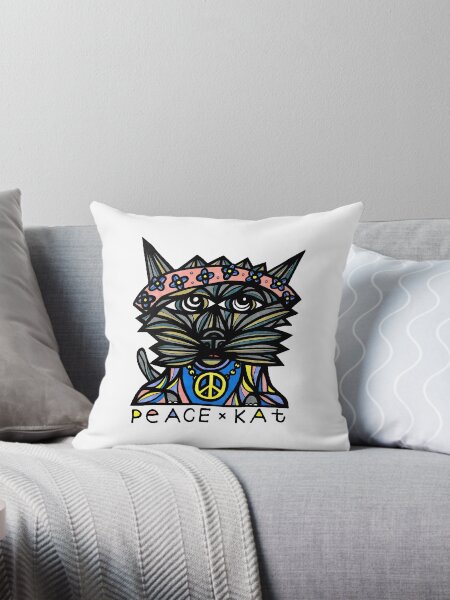 "Peace Kat" Throw Pillow