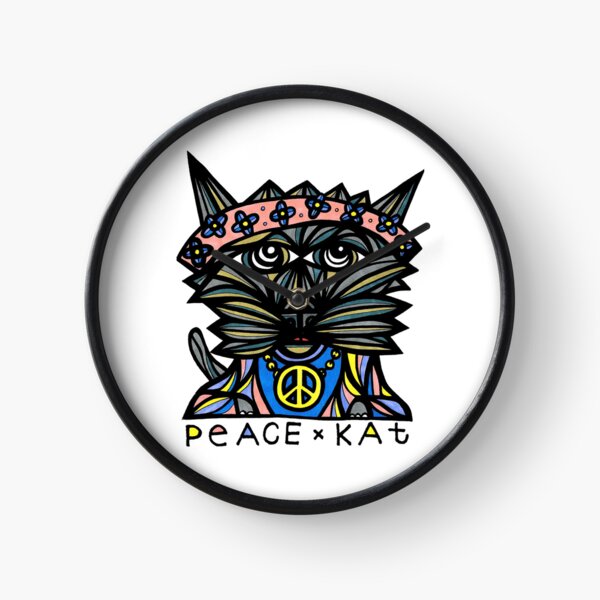 "Peace Kat" Clock