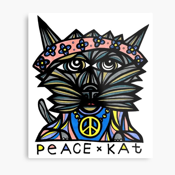 "Peace Kat" Metal Print