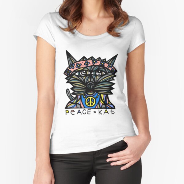 "Peace Kat" Fitted Scoop T-Shirt