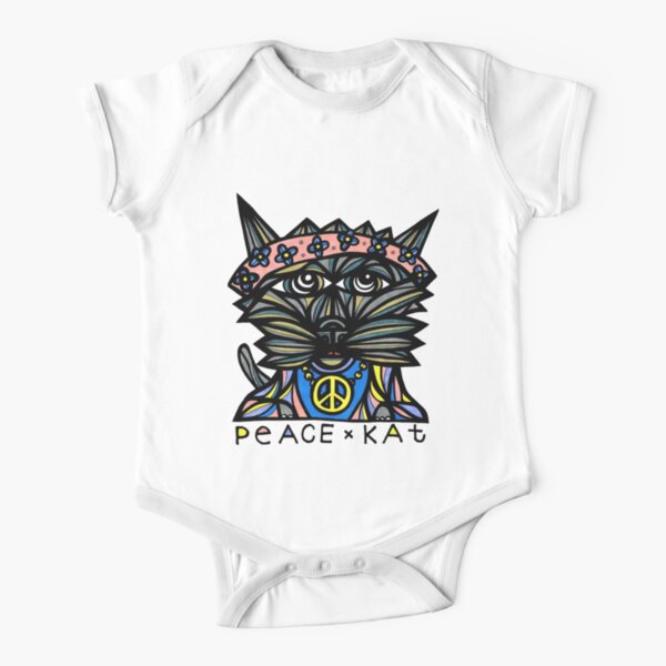 "Peace Kat" Short Sleeve Baby One-Piece