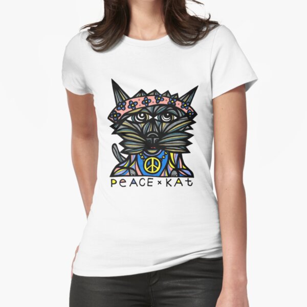 "Peace Kat" Fitted T-Shirt