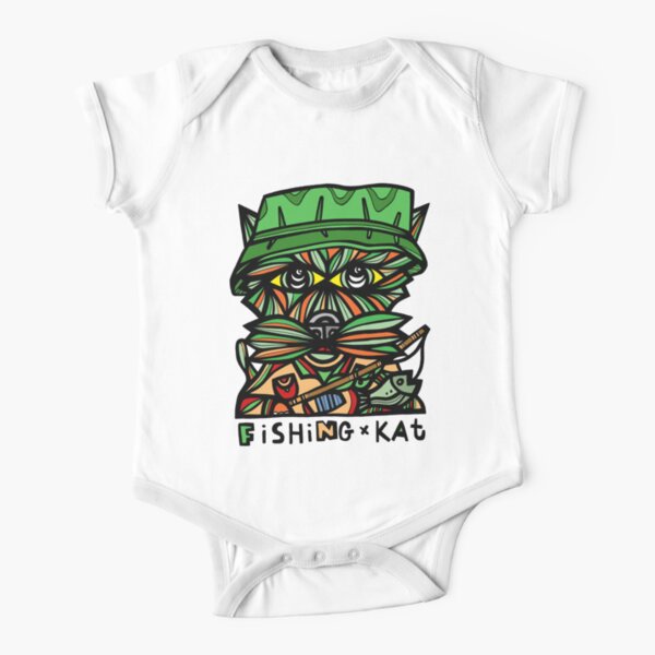 "Fishing Kat" Short Sleeve Baby One-Piece