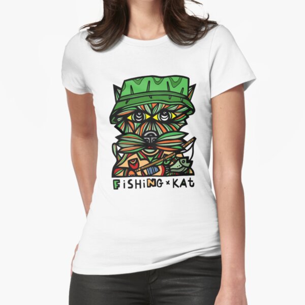 "Fishing Kat" Fitted T-Shirt