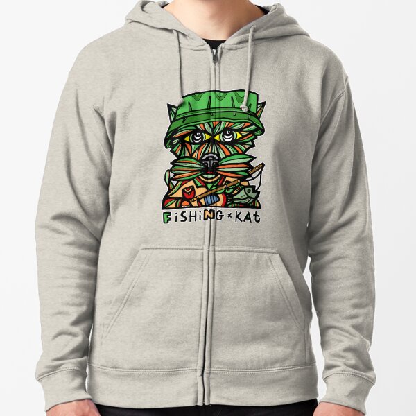 "Fishing Kat" Zipped Hoodie