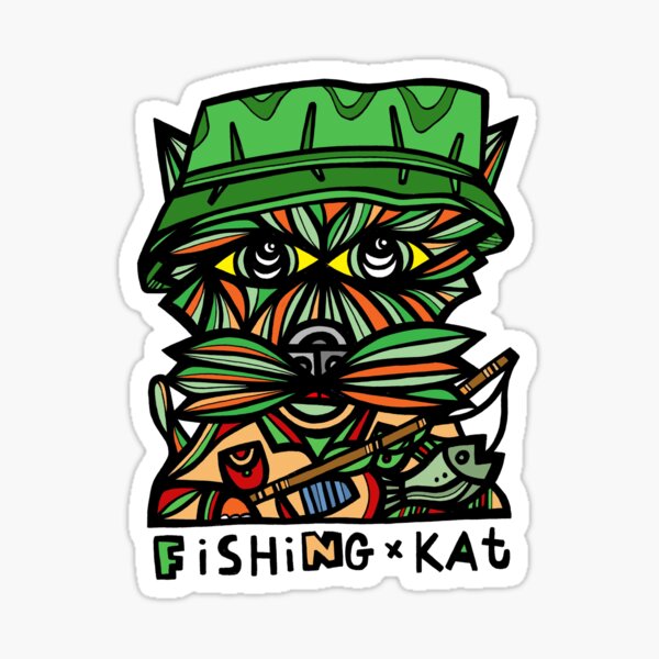 "Fishing Kat" Sticker