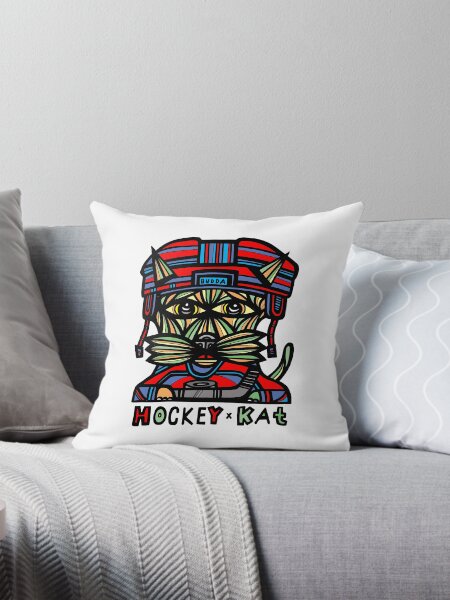 "Hockey Kat" Throw Pillow