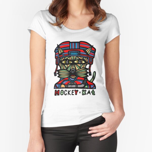 "Hockey Kat" Fitted Scoop T-Shirt