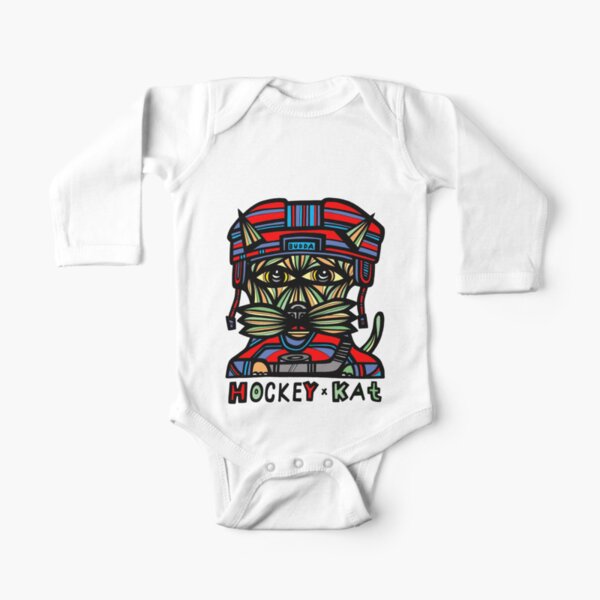 "Hockey Kat" Long Sleeve Baby One-Piece