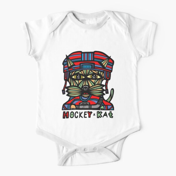 "Hockey Kat" Short Sleeve Baby One-Piece