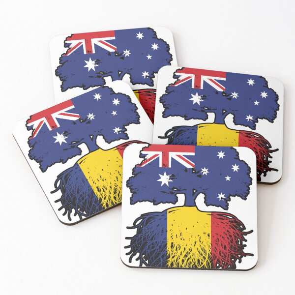 Item preview, Romania Romanian Australian Australia Tree Roots Flag designed and sold by FlagX.