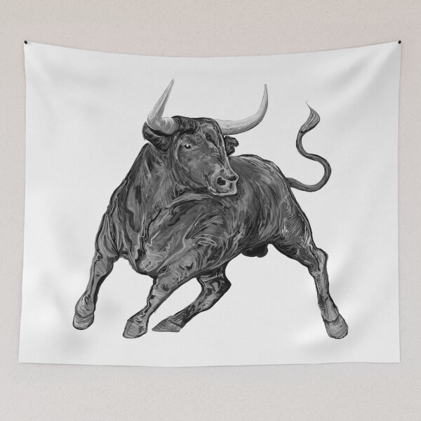 Item preview, Bull El Toro Taurus Art Black and White designed and sold by oz10.