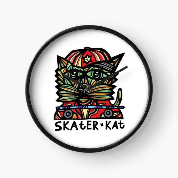 "Skater Kat" Clock