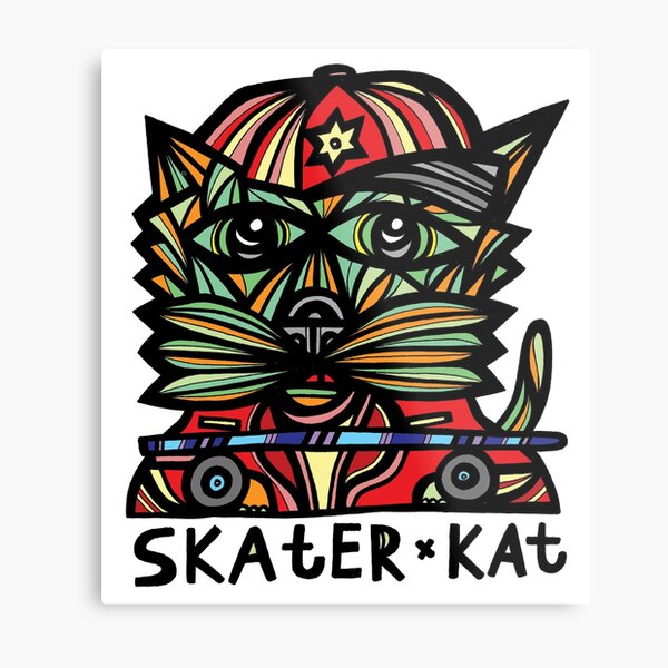 "Skater Kat" Metal Print