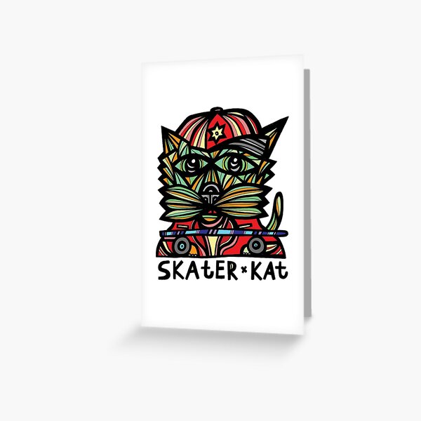 "Skater Kat" Greeting Card