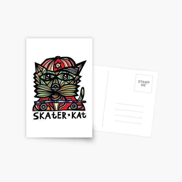 "Skater Kat" Postcard