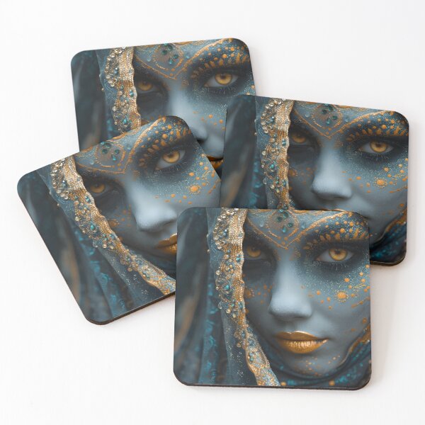 Item preview, Mystical woman with intricate patterned face veil designed and sold by Artessie.
