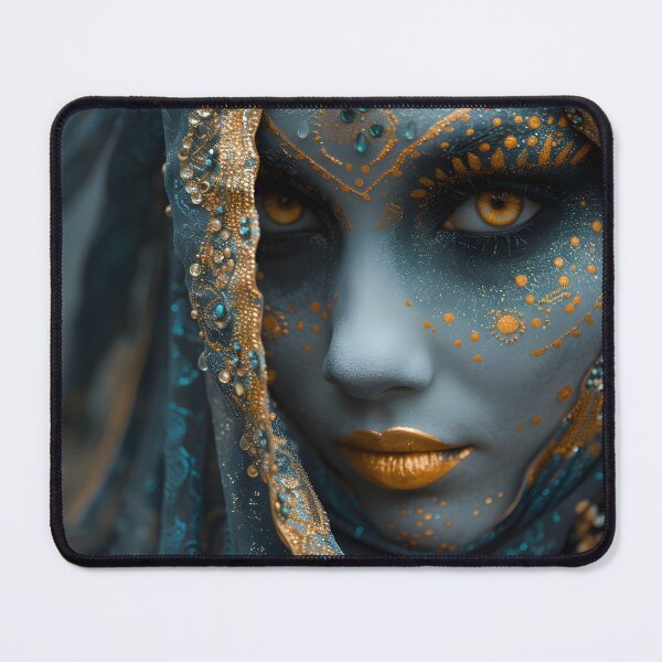 Item preview, Mystical woman with intricate patterned face veil designed and sold by Artessie.