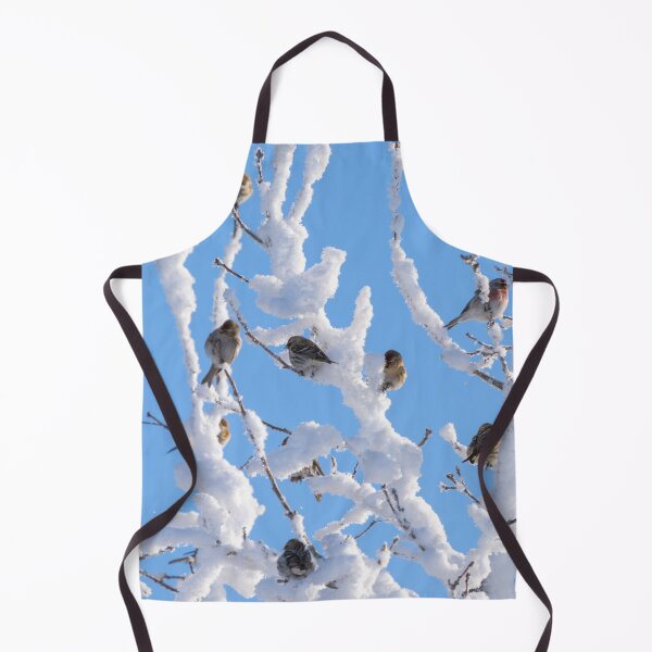 Item preview, A flock of birds landed on the branches of a tree covered with thick snow in close-up against the blue sky designed and sold by Klyakhin.