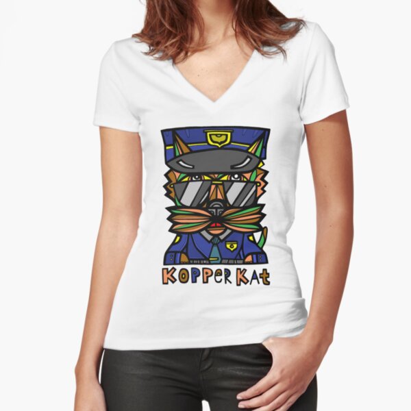 "Kopper Kat" Fitted V-Neck T-Shirt