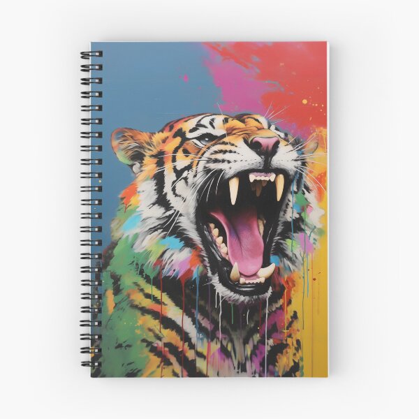 Item preview, Banksy Rainbow Roaring Tiger Graffiti Pop Art Painting Pillow designed and sold by Daydreamsatdawn.