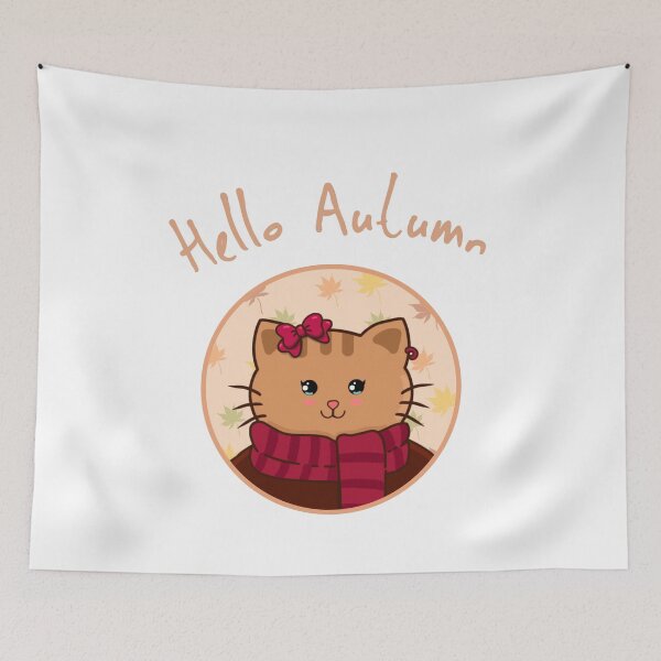 Item preview, Adorable Cat in Autumn designed and sold by Hello-Cuties.