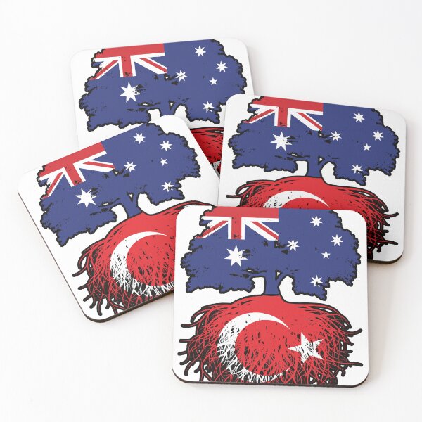 Item preview, Turkey Turkish Australian Australia Tree Roots Flag designed and sold by FlagX.