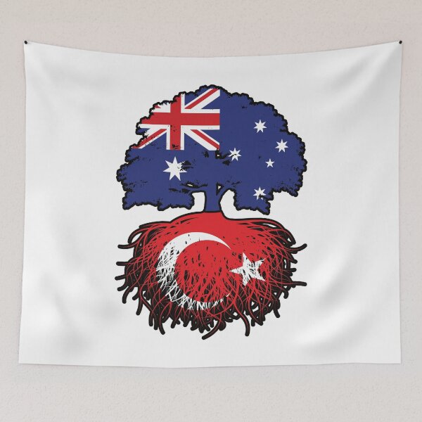 Item preview, Turkey Turkish Australian Australia Tree Roots Flag designed and sold by FlagX.