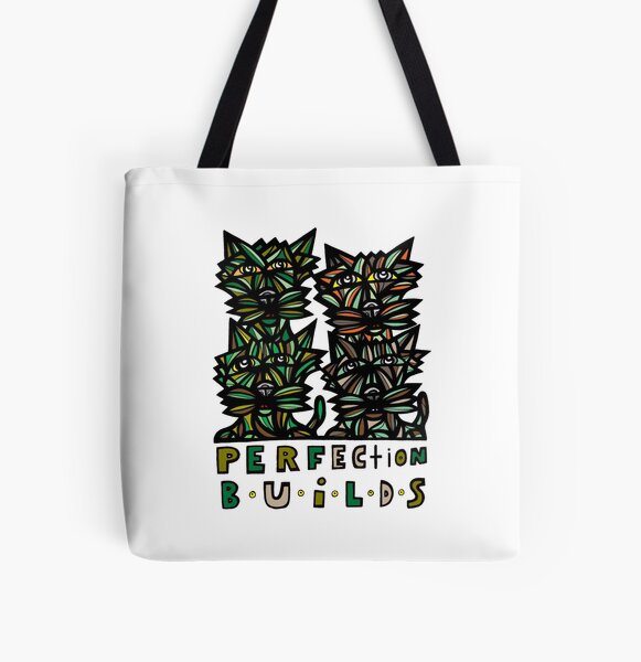 "Perfection Builds" All Over Print Tote Bag