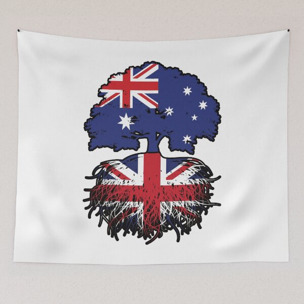 Item preview, UK British Australian Australia Tree Roots Flag designed and sold by FlagX.