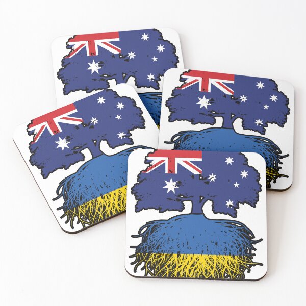 Item preview, Ukraine Ukrainian Australian Australia Tree Roots Flag designed and sold by FlagX.