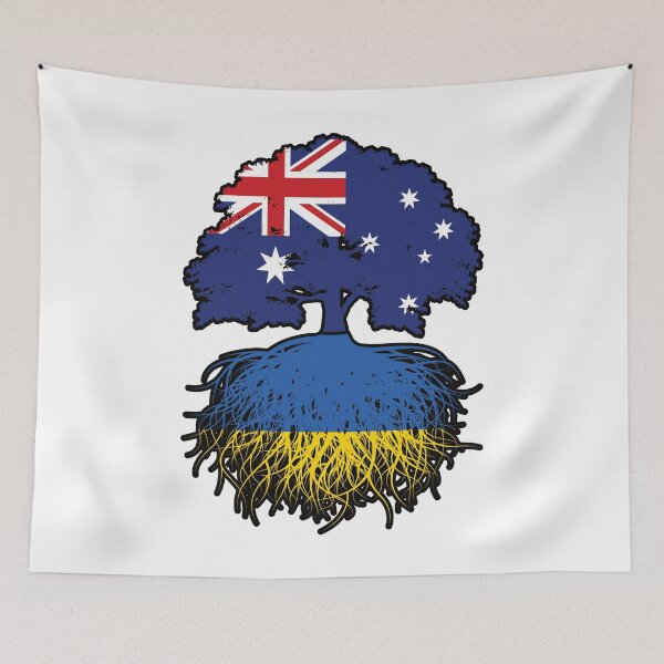 Item preview, Ukraine Ukrainian Australian Australia Tree Roots Flag designed and sold by FlagX.