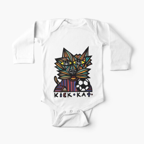 "Kick Kat" Long Sleeve Baby One-Piece