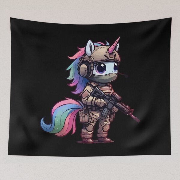 Item preview, Tactical Unicorn Soldier designed and sold by TomFrontierArt.
