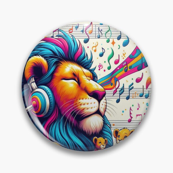 Item preview, Mood Lion & Cubs Enjoy Sounds Of Music designed and sold by BrightrDayMusicArt.