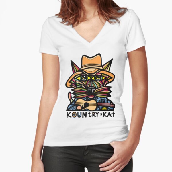 "Kountry Kat" Fitted V-Neck T-Shirt