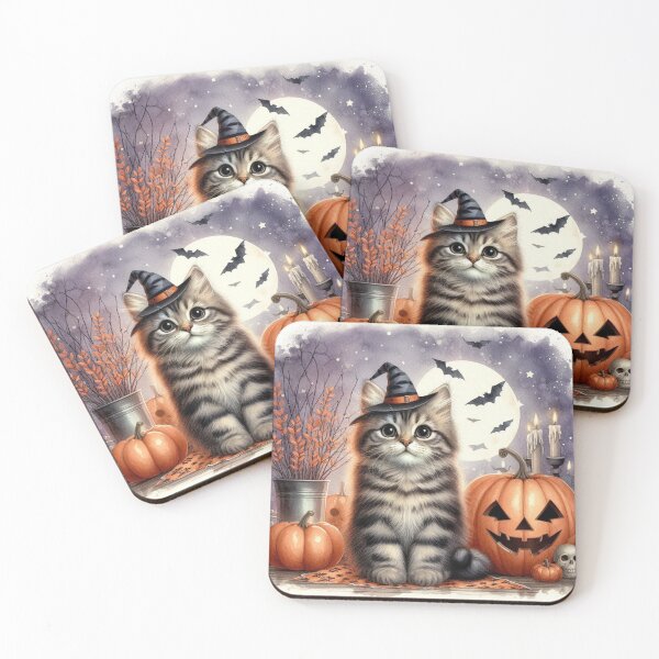 Item preview,  halloween kittens and pumpkins 2 designed and sold by Zelda50.
