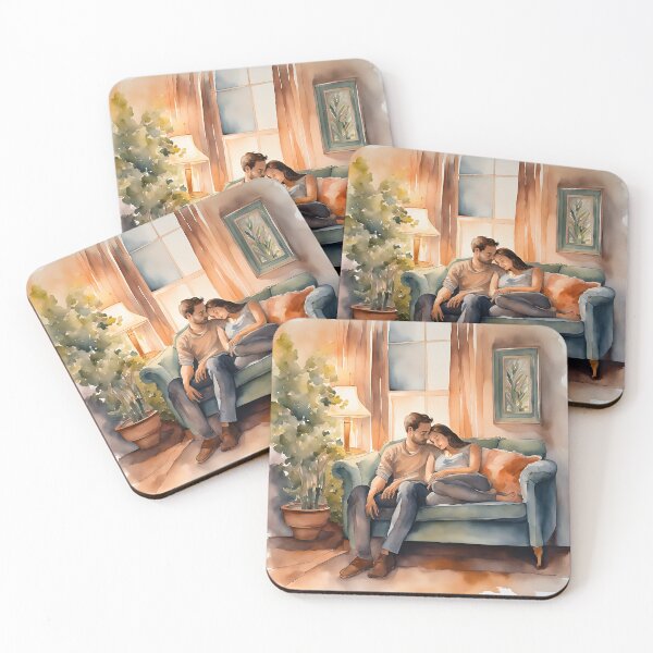 Item preview, True Love Couple Watercolor Paitings  designed and sold by Juana-.
