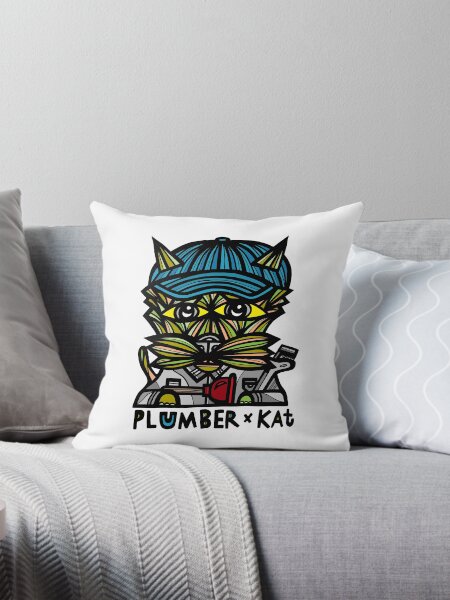 "Plumber Kat" Throw Pillow