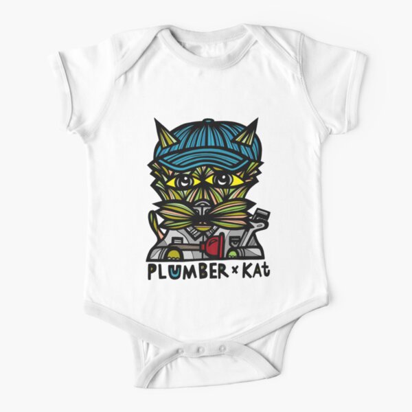 "Plumber Kat" Short Sleeve Baby One-Piece