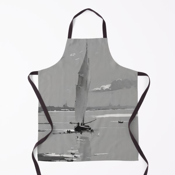Item preview, "Jagged Sailed Boat on the Thames Mudflats - Atmospheric Coastal Art" designed and sold by LHDdesign.